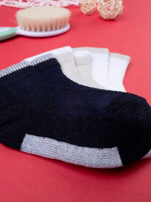 Lote de 3 calcetines cortos de algodón lisos para niño - Prénatal