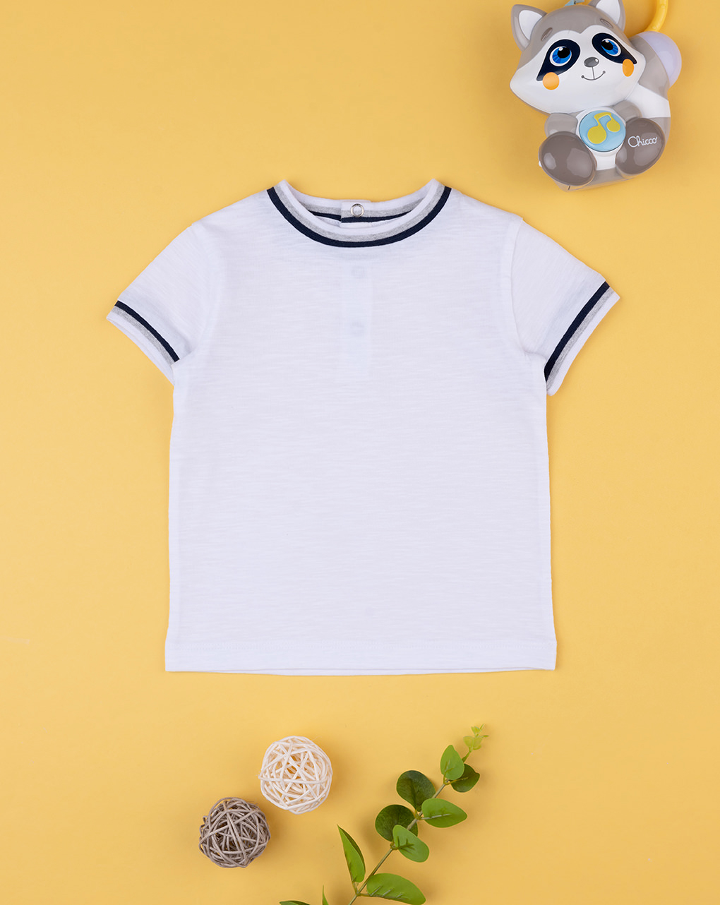 Jersey básico blanco de manga corta para bebé - Prénatal