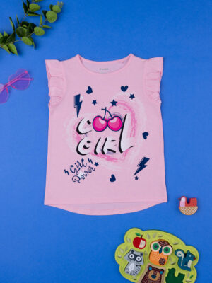 Camiseta rosa sin mangas de niña con estampado - Prénatal