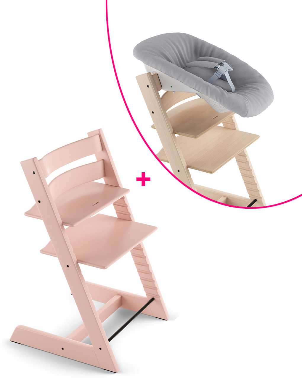 Stokke® tripp trapp serene pink + newborn set a un precio especial - Stokke