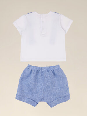 Traje de bebé camiseta y pantalón corto de lino sostenible - Prénatal