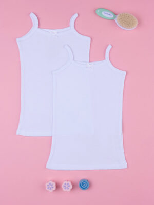 Lote de 2 camisetas interiores de tirantes estrechos para niña - Prénatal