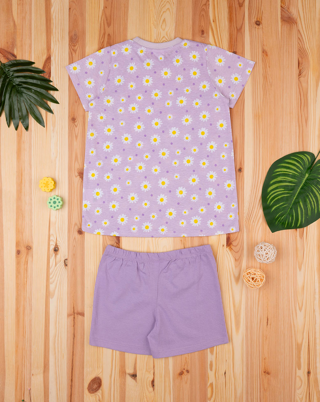Pijama dos piezas niña flores lila - Prénatal