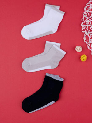Lote de 3 calcetines cortos lisos para niño - Prénatal
