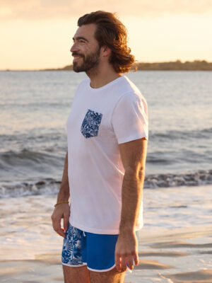 Camiseta tropical pocket de algodón para hombre - Prénatal