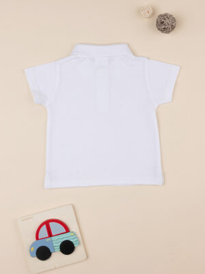 Polo básico blanco de manga corta para bebé - Prénatal