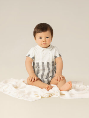 Peleles para bebé de lino y algodón a rayas - Prénatal