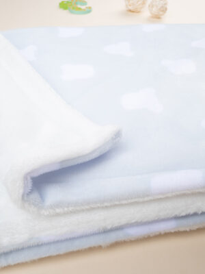 Manta de cuna de forro polar para bebé azul - Prénatal