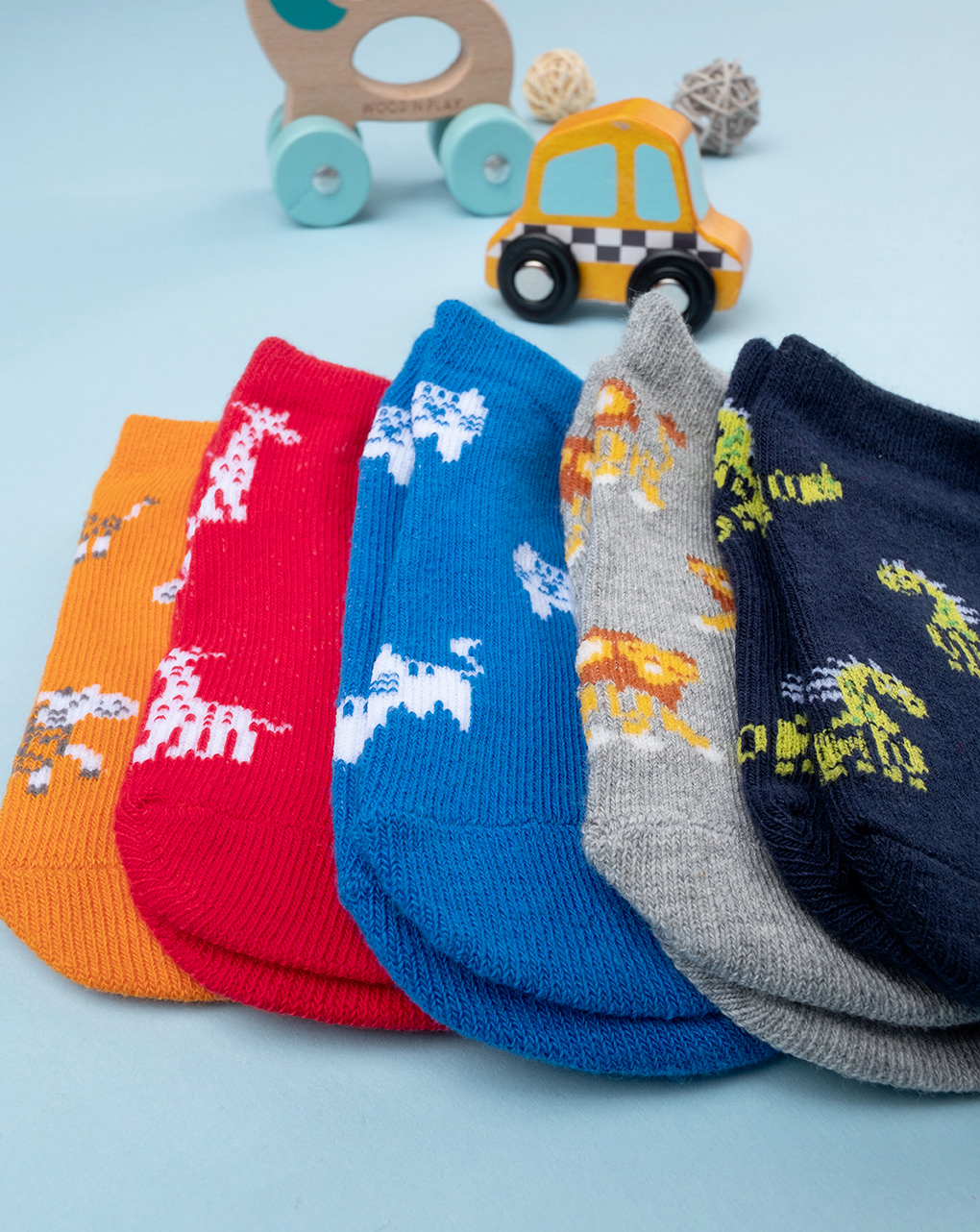 Lote de 5 calcetines cortos para niños animales - Prénatal