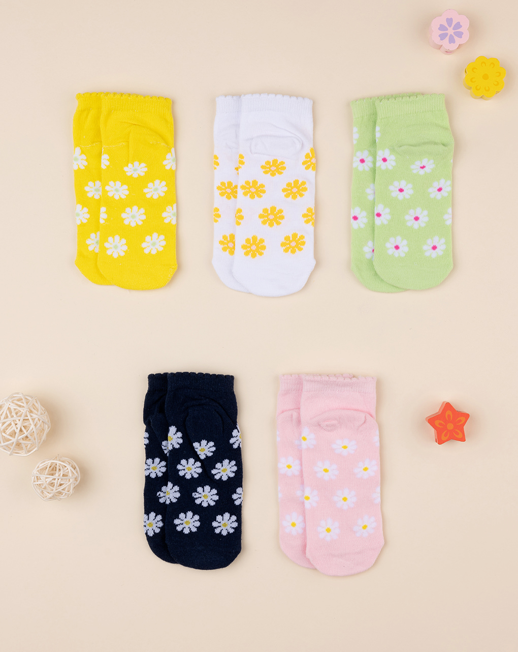 Lote 5 calcetines niña daisies - Prénatal
