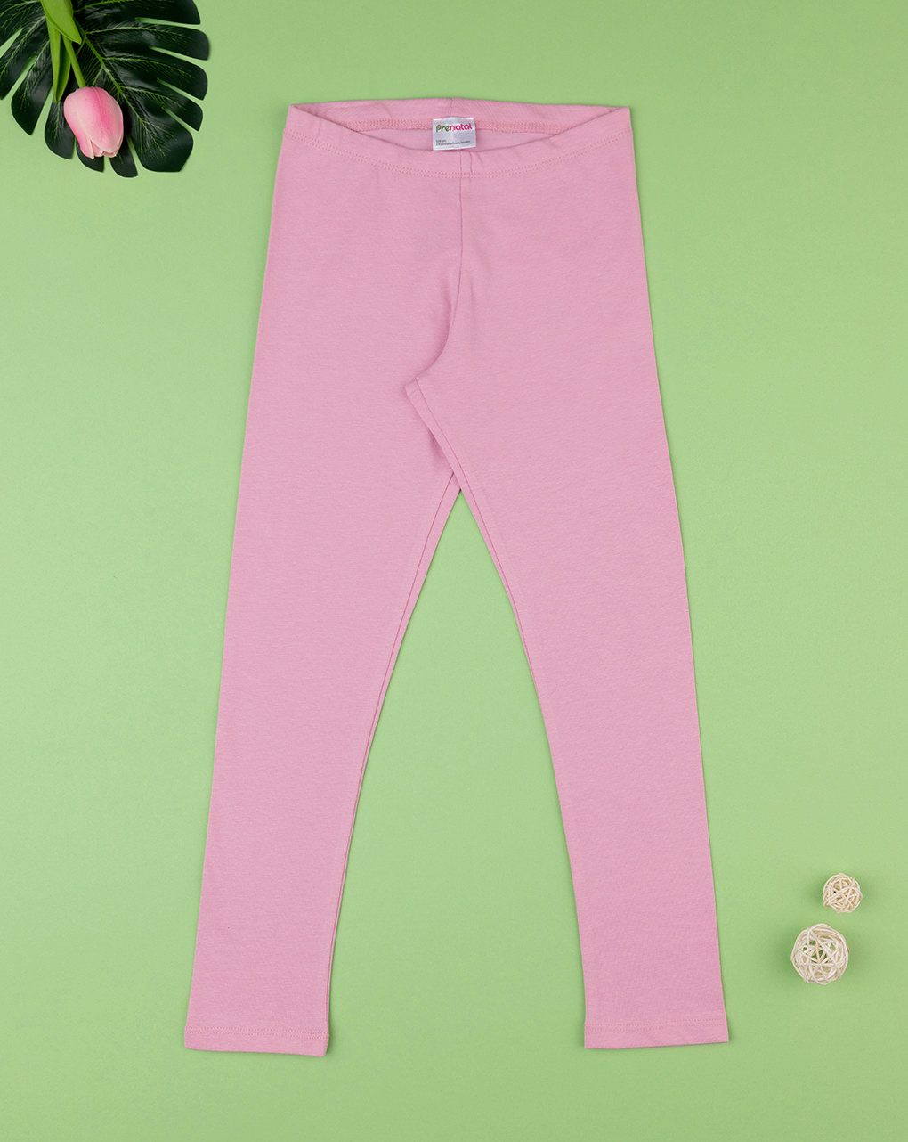Leggings elásticos rosa liso de niña - Prénatal