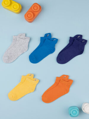 Lote de 5 calcetines cortos lisos para niños - Prénatal