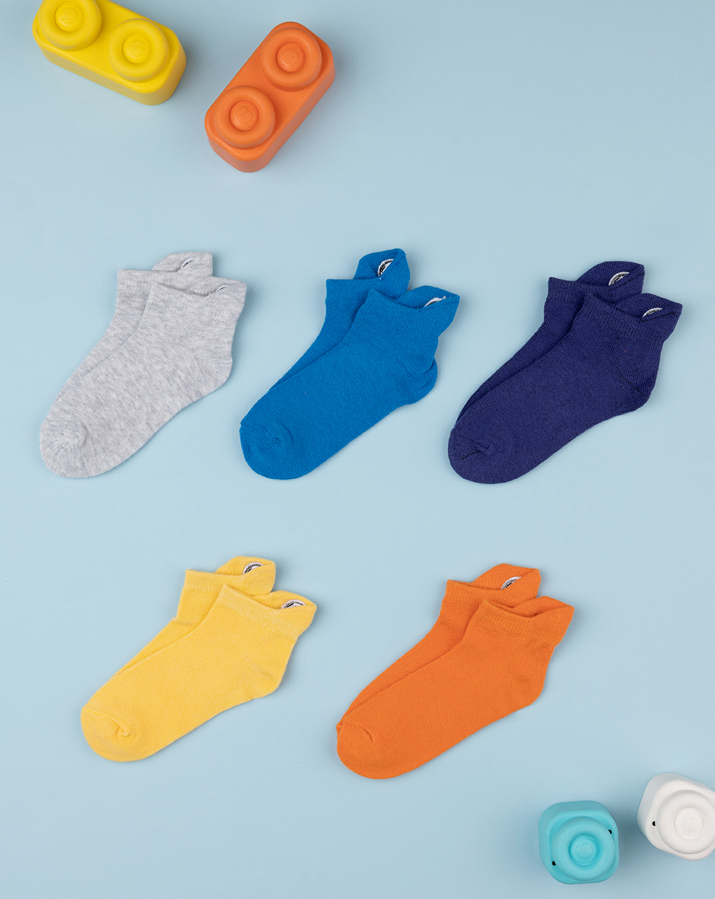 Lote de 5 calcetines cortos lisos para niños - Prénatal