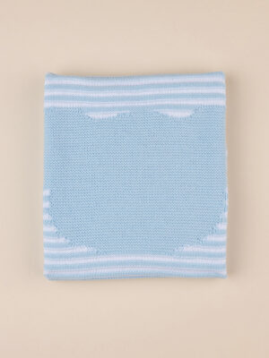 Manta de verano tricot osito azul claro - Prénatal