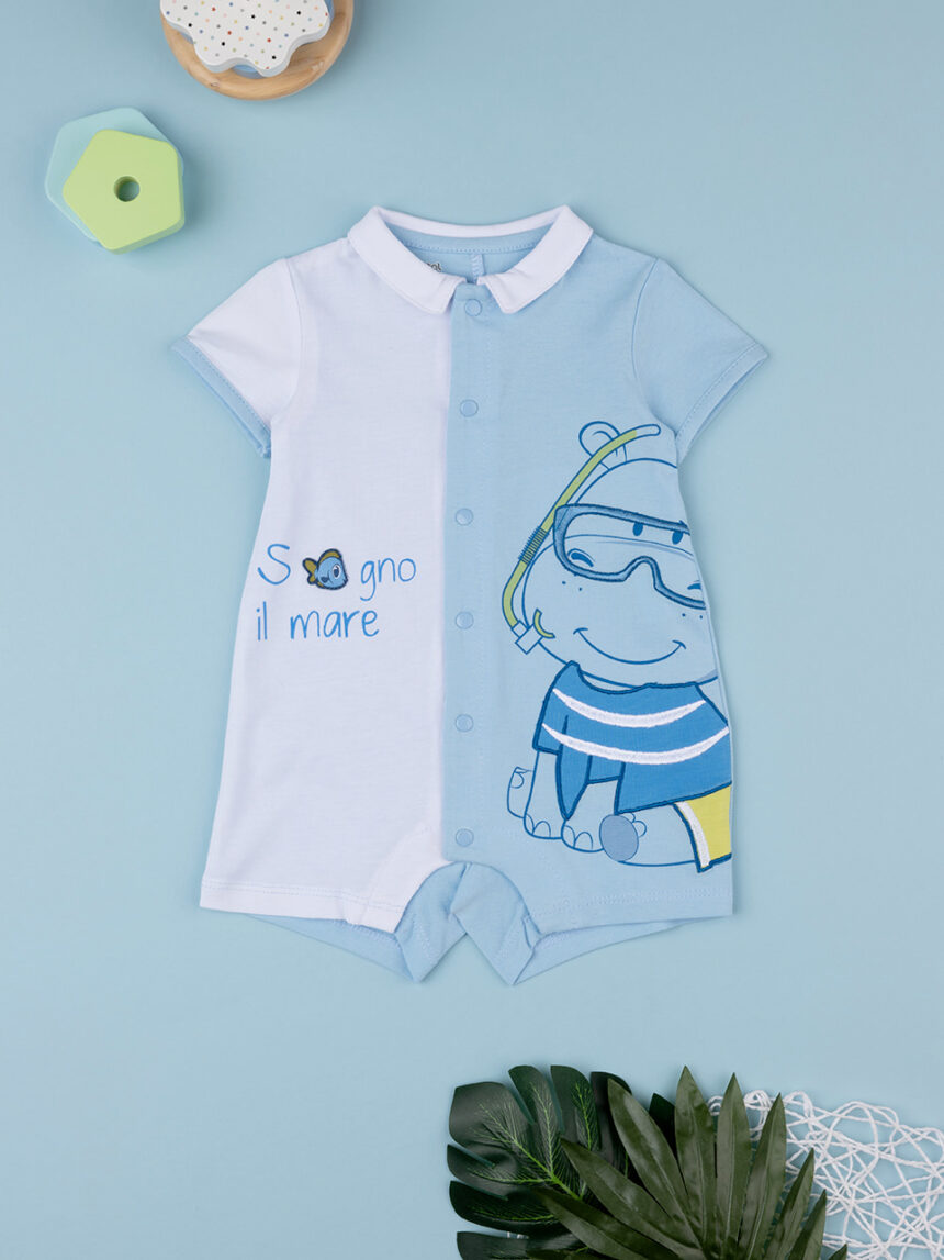 Pijama de una pieza de verano hipopótamo bebé - Prénatal