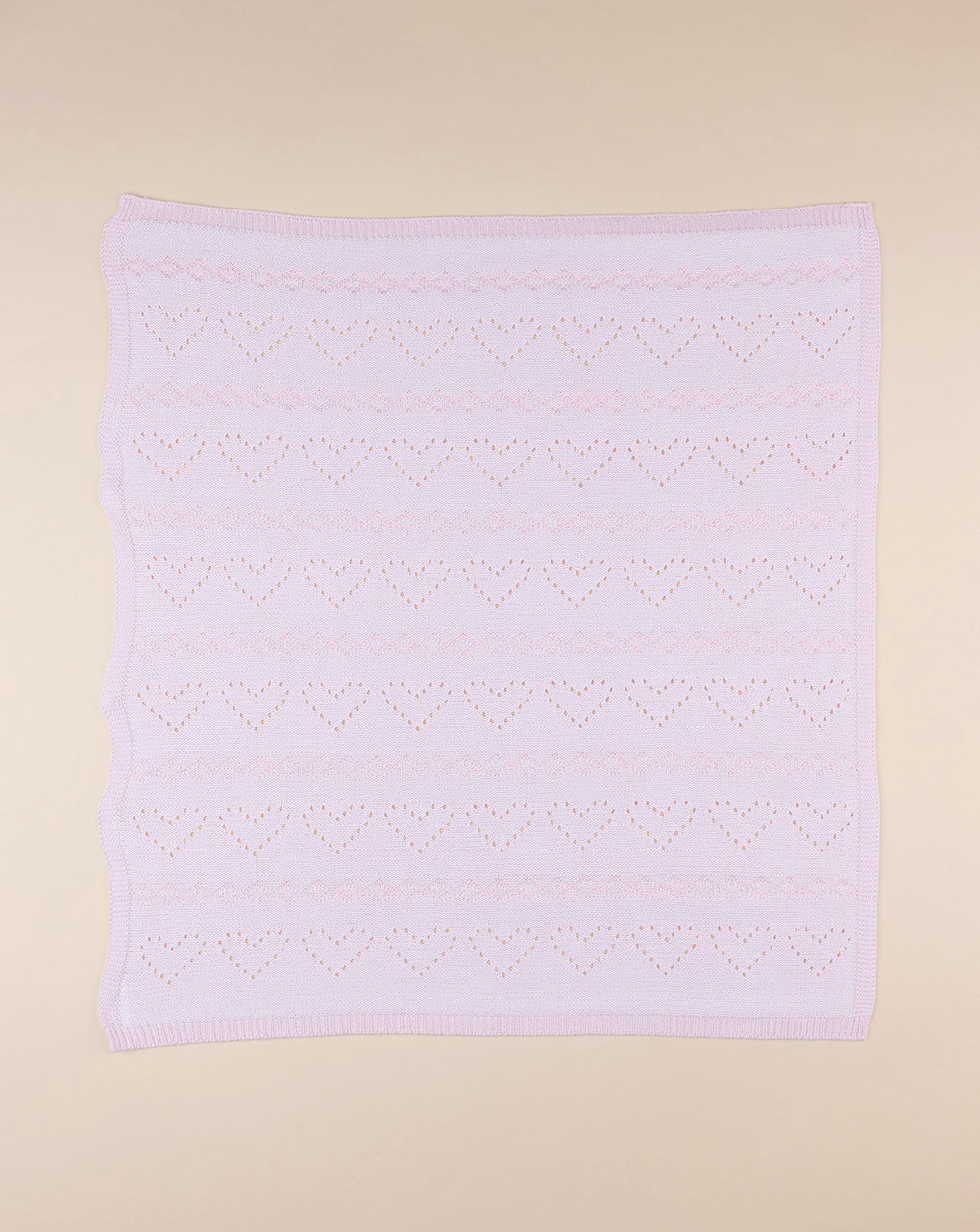 Manta de verano tricot rosa para cuna/capazo - Prénatal