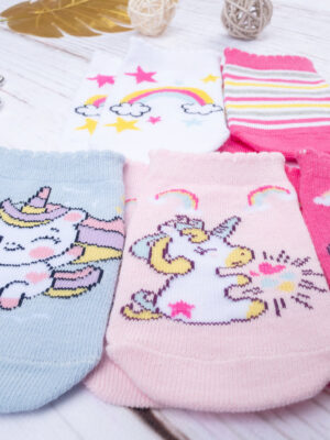 Lote 5 calcetines cortos bebé niña unicornios - Prénatal
