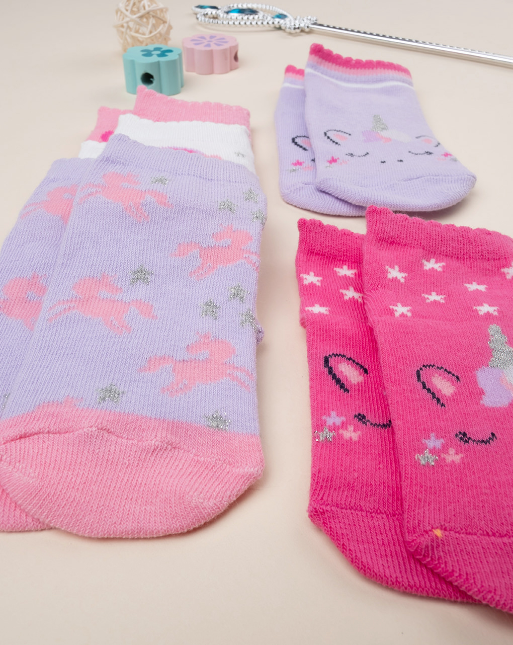 Lote 5 calcetines cortos bebé niña unicornio - Prénatal