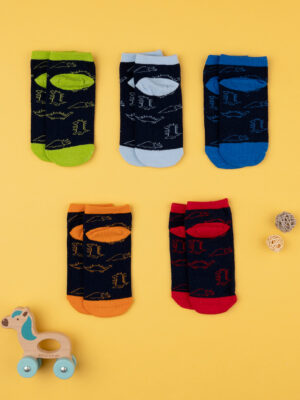 Pack 5 calcetines cortos de bebé dinosaurios - Prénatal