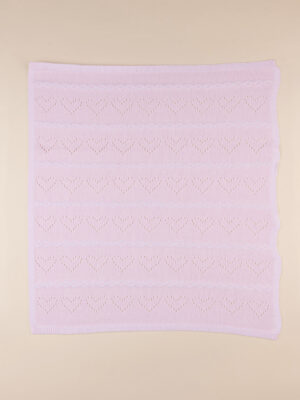 Manta de verano tricot rosa para cuna/capazo - Prénatal