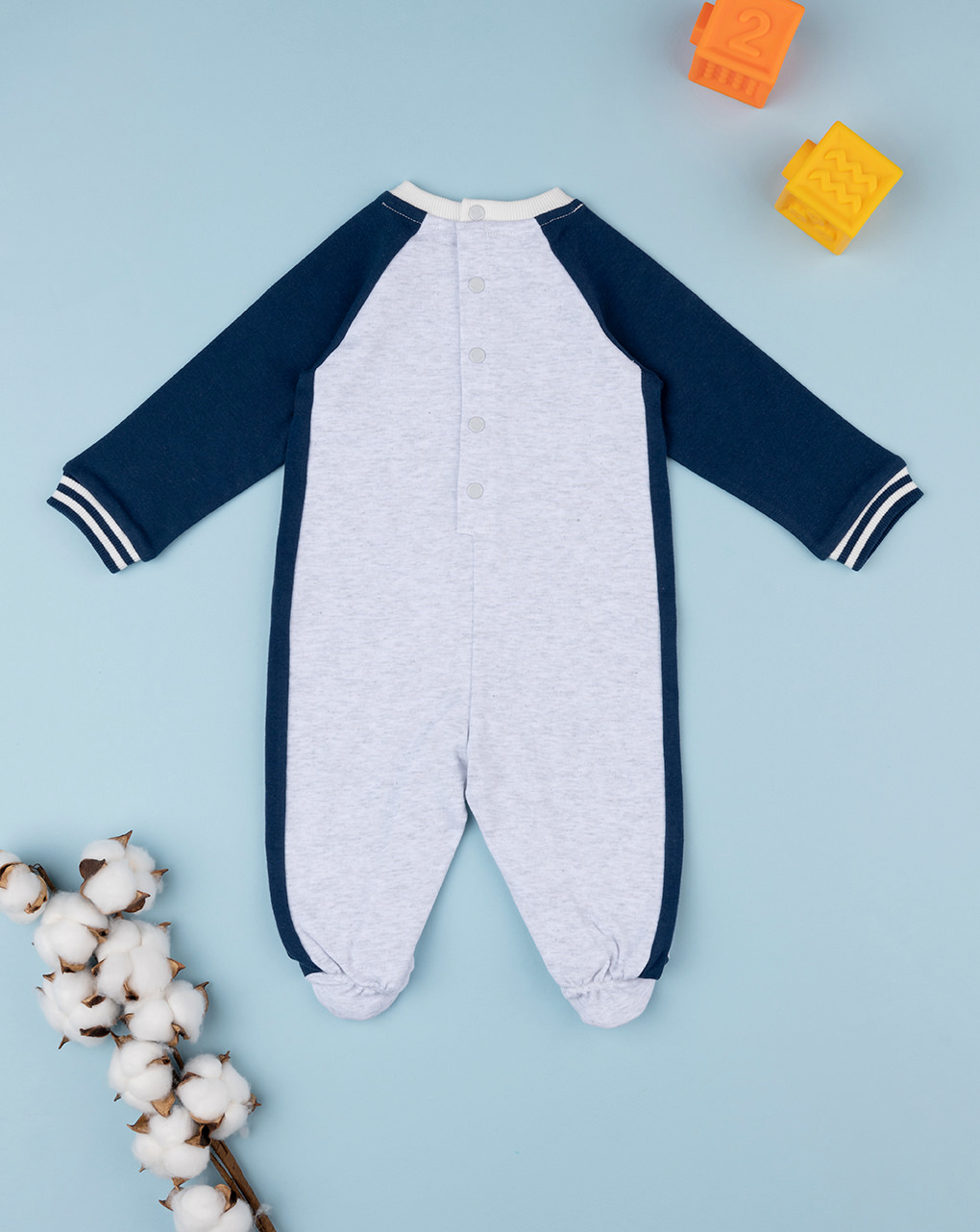 Pelele 'best' gris/azul para bebé - Prénatal
