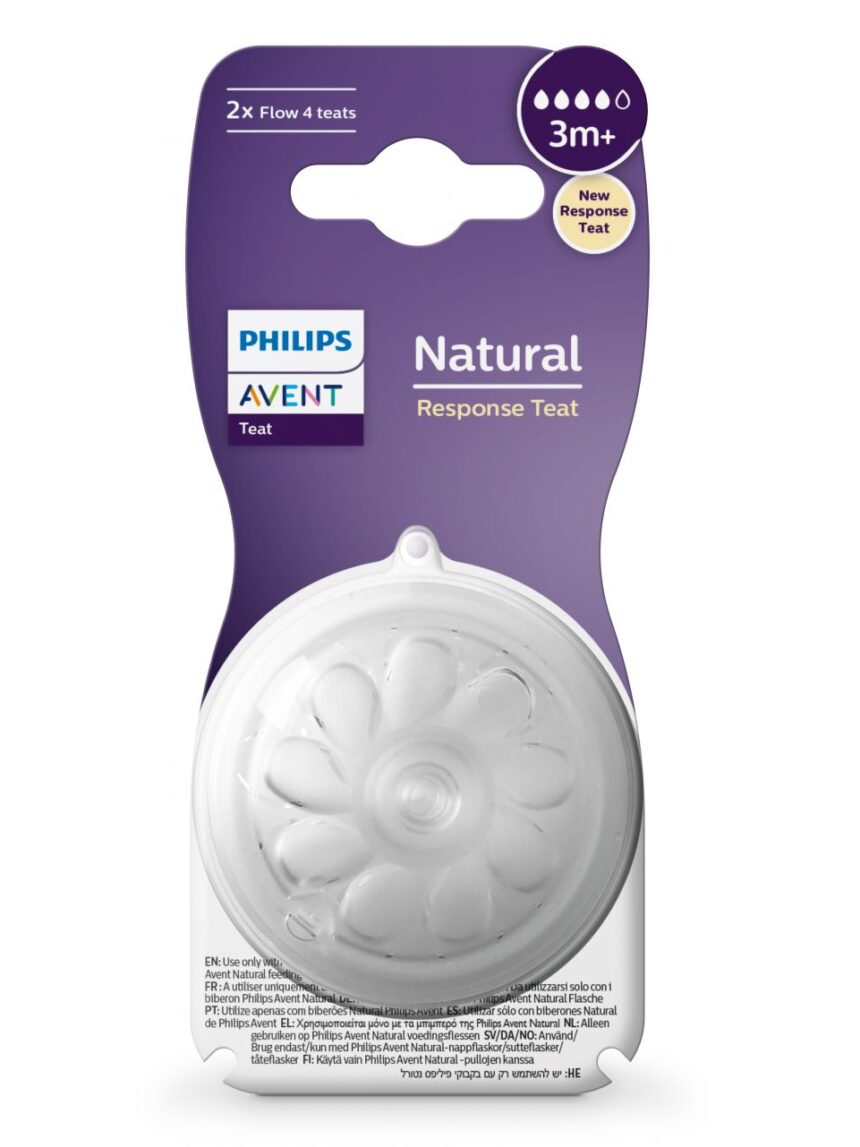 Pack 2 tetinas natural response nivel 4 (+3m) - philips avent - Philips Avent