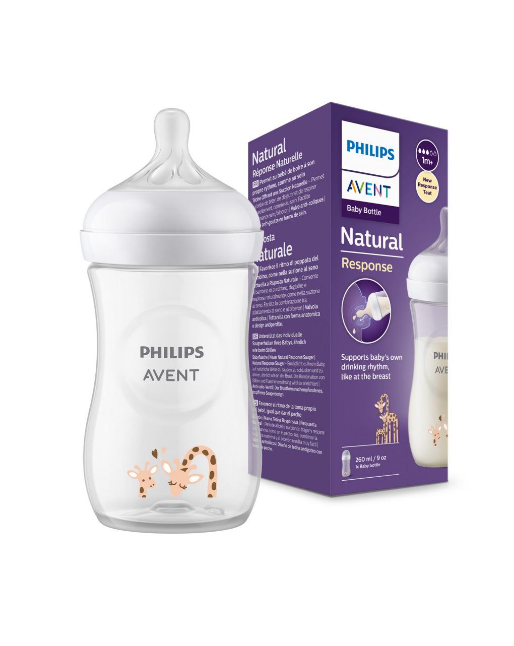 Philips Avent - Biberón Natural 260 ml, Biberones Grandes