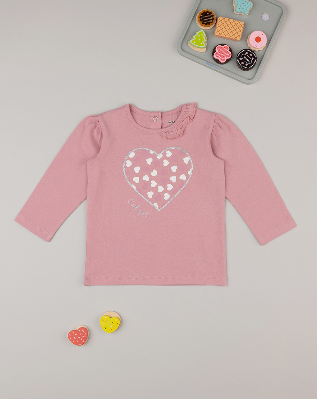 Camiseta niña rosa "corazones" - Prénatal