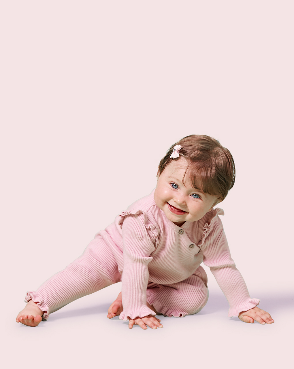 Mono de punto rosa para niña - Prénatal
