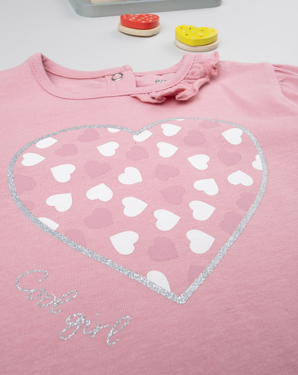 Camiseta niña rosa "corazones" - Prénatal
