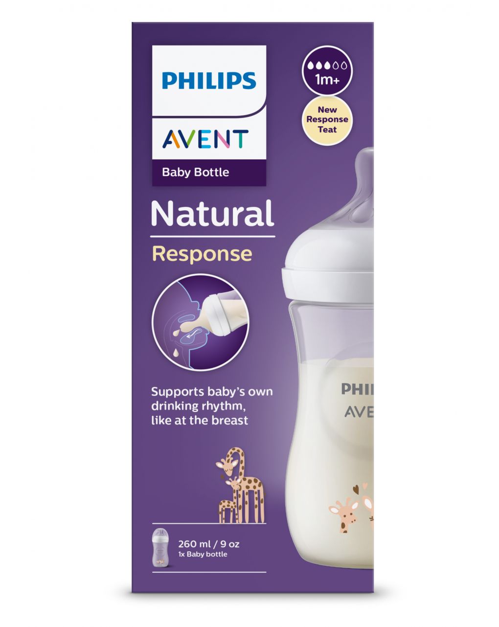 Philips Avent - Biberón de alimentación natural, 9 oz