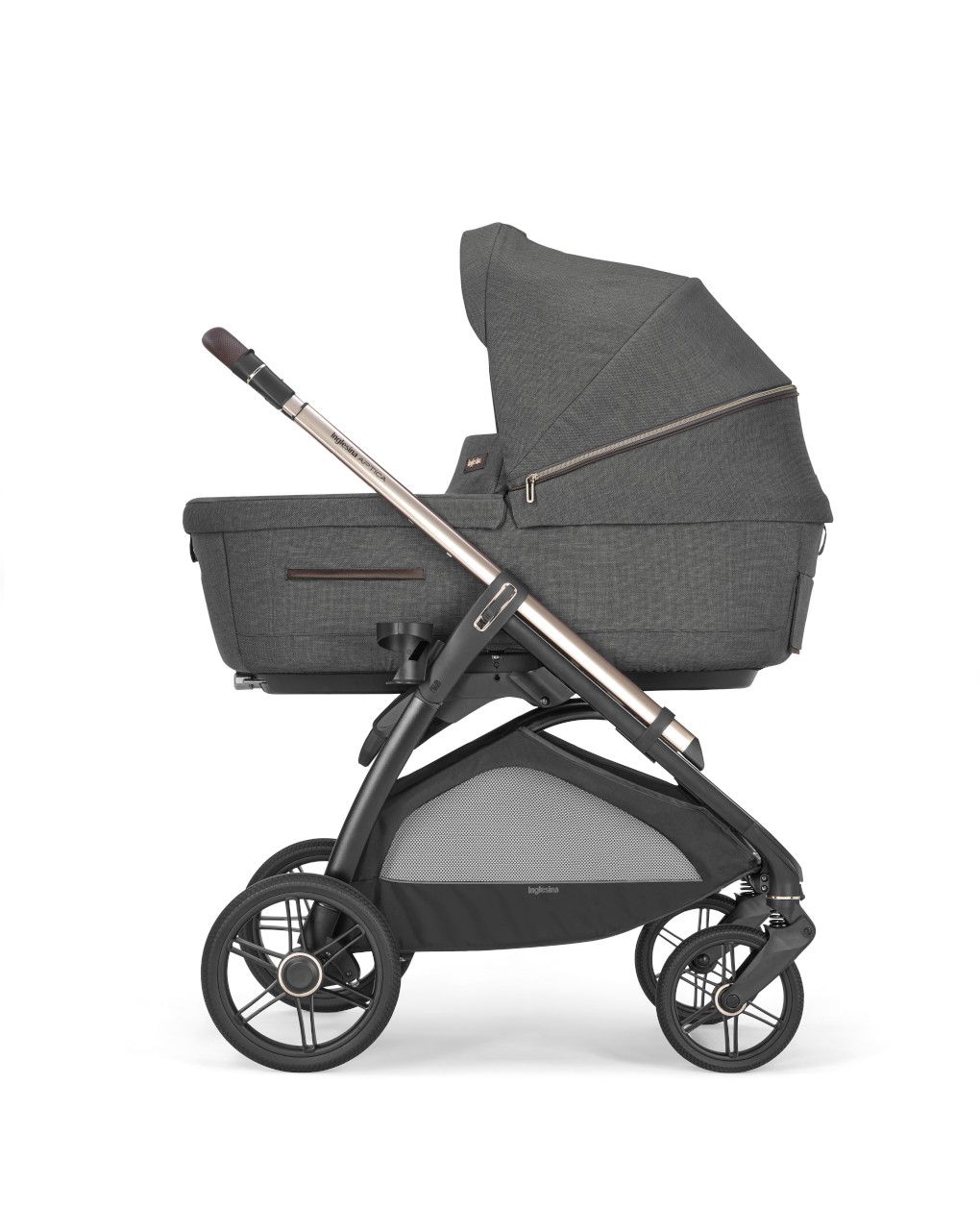 Aptica system quattro color gris terciopelo con silla de coche infantil darwin y chasis paladio - inglesina - Inglesina