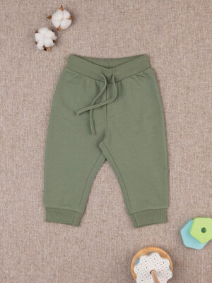 Pantalón básico de rizo francés para niños verde - Prénatal