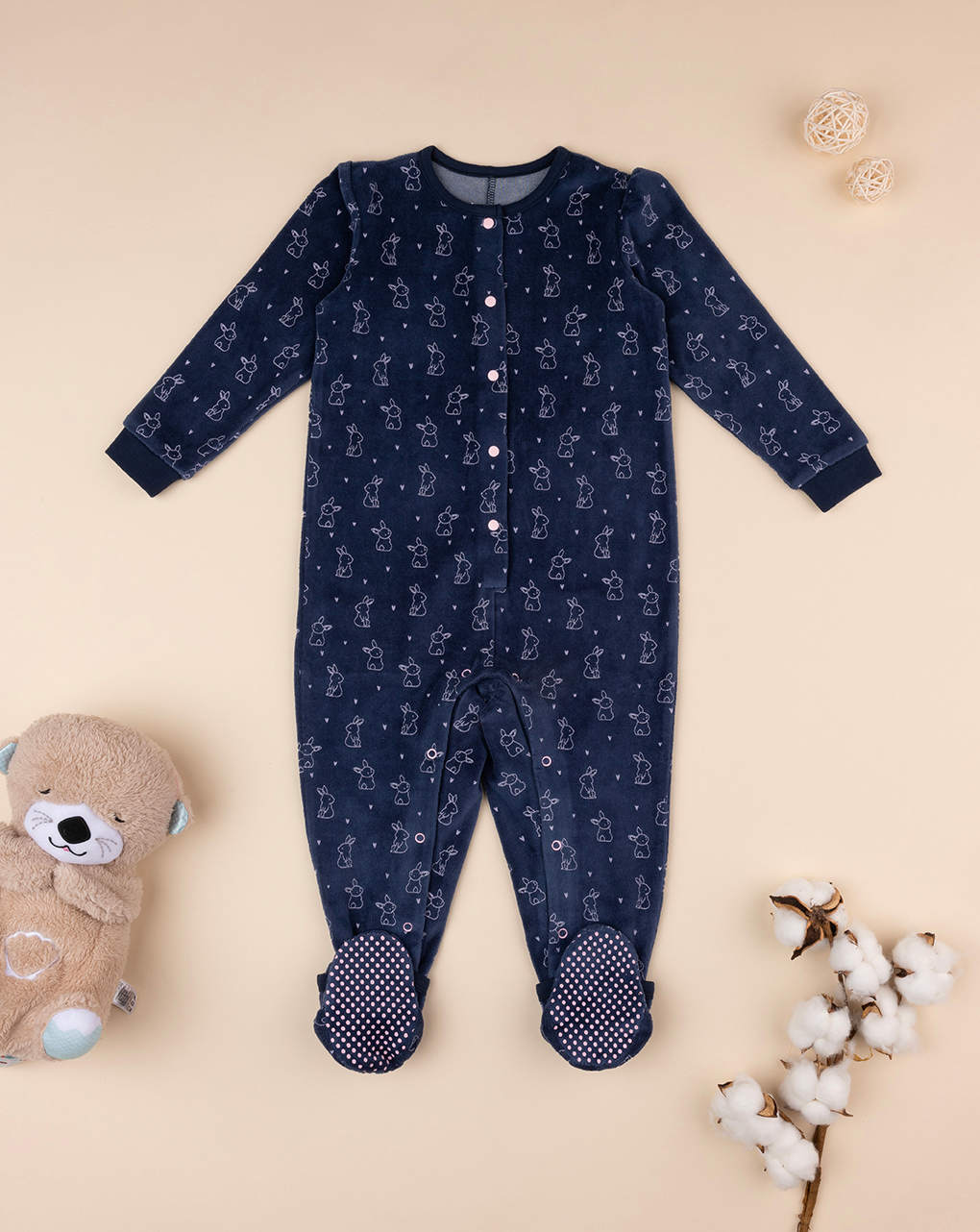 Pijama de chenilla azul bebé - Prénatal