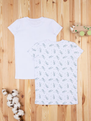 Pack 2 camisetas niña "dinosaurios" algodón orgánico - Prénatal