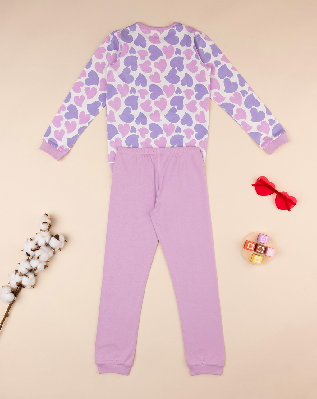 Pijama de chenilla para niña "corazones - Prénatal