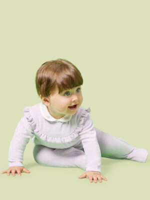 Pelele lila de chenilla para bebé - Prénatal