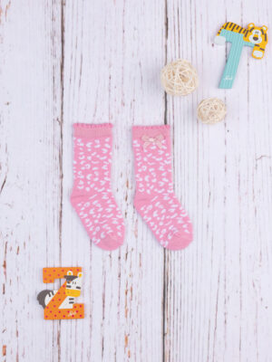 Lote de 2 calcetines cortos de algodón orgánico rosa bebé - Prénatal