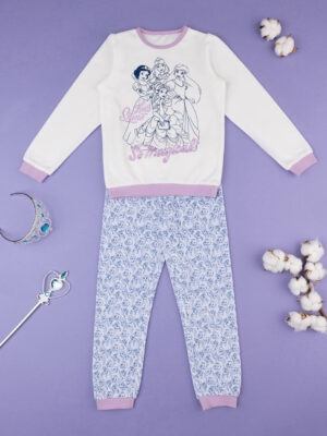 Pijama 'princesas' crema/lila de niña - Prénatal