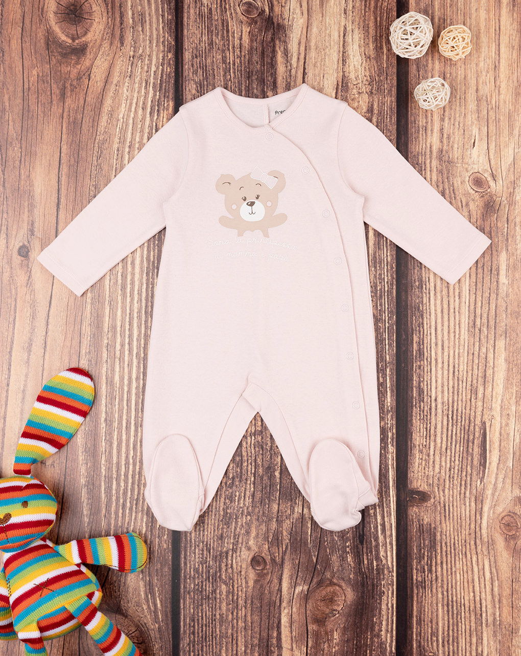 Pelele para bebé niña beige "teddy" - Prénatal