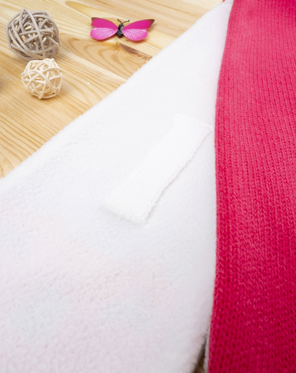 Bufanda tricot niña blanco/rosa - Prénatal