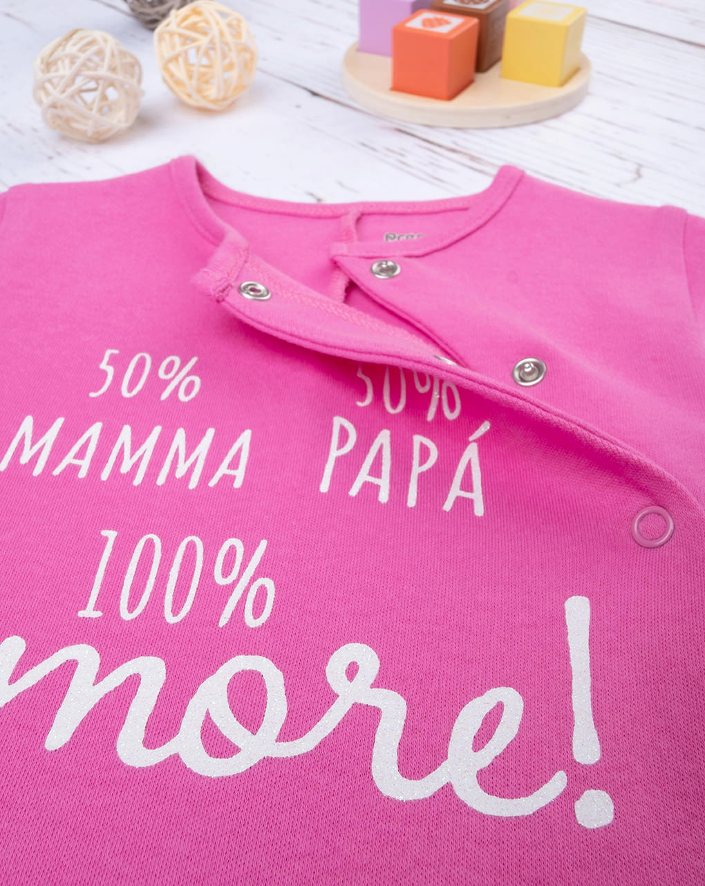 Traje de bebé rosa "mamá y papá - Prénatal