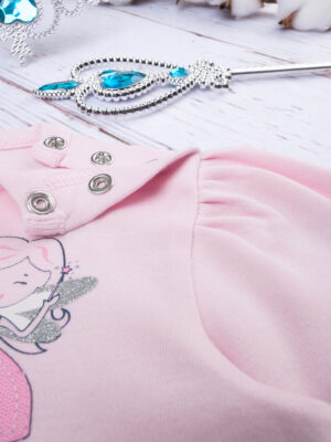 Pijama rosa bebé "angioletto" algodón orgánico - Prénatal