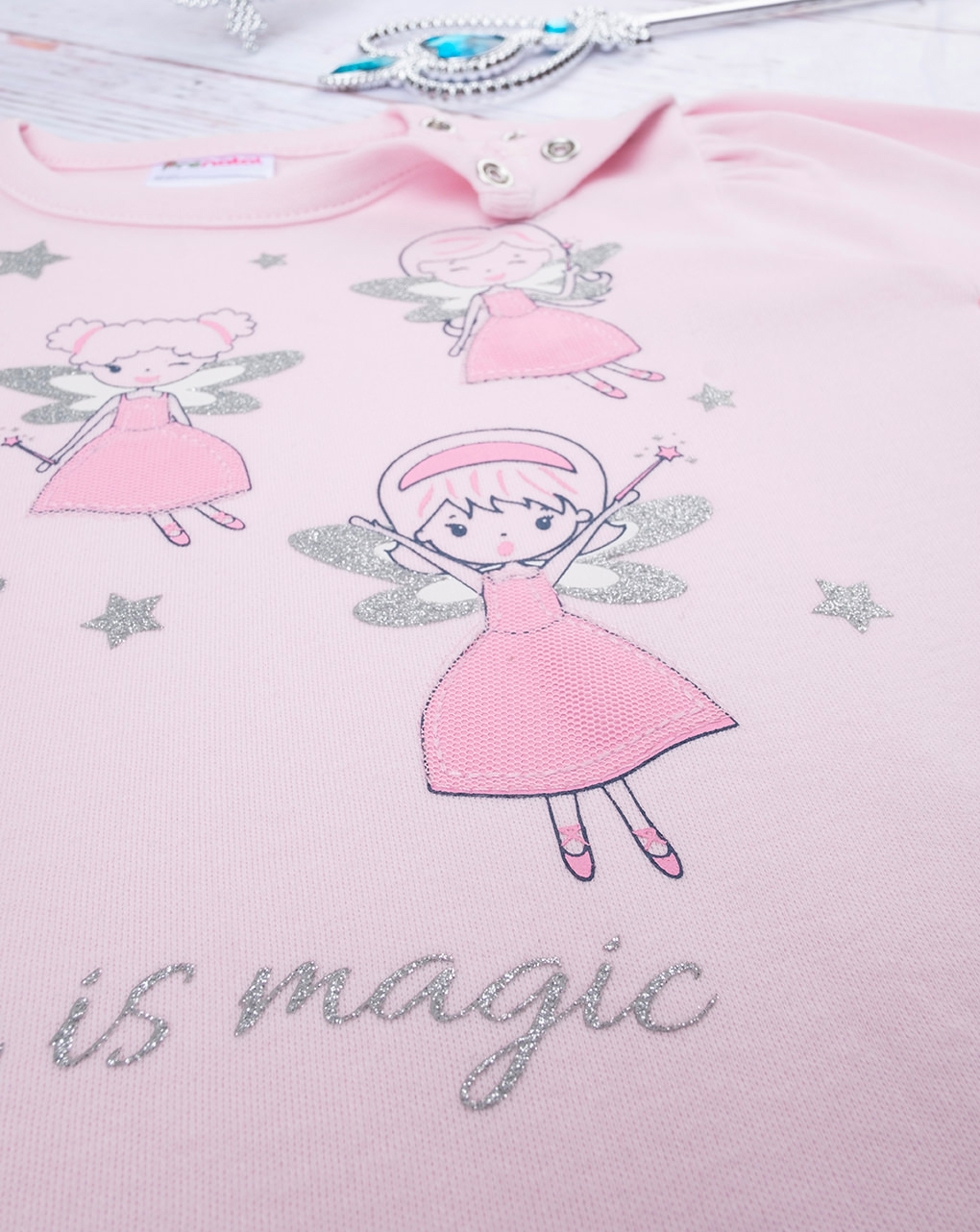Pijama rosa bebé "angioletto" algodón orgánico - Prénatal