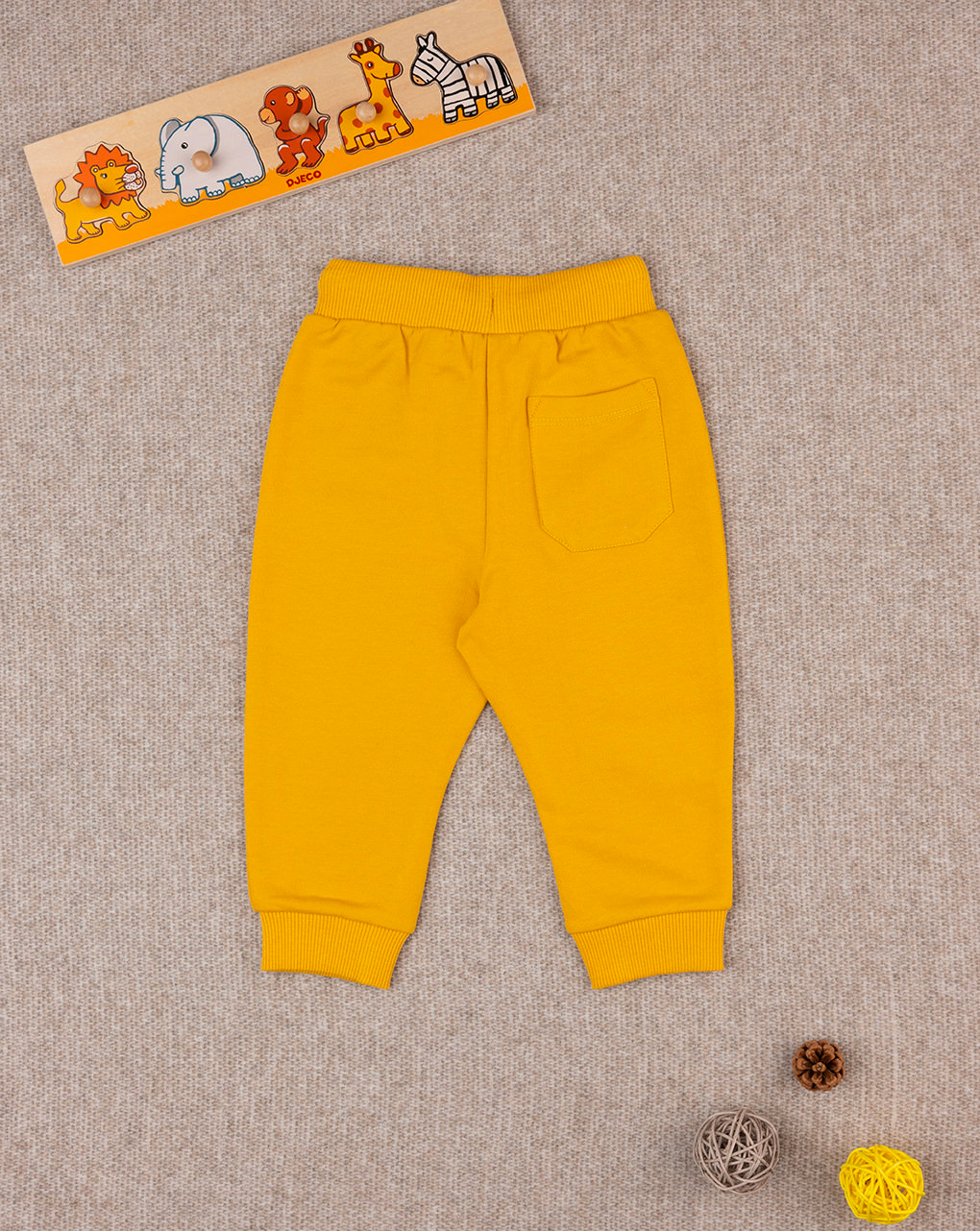 Pantalón básico de rizo francés para niños amarillo - Prénatal