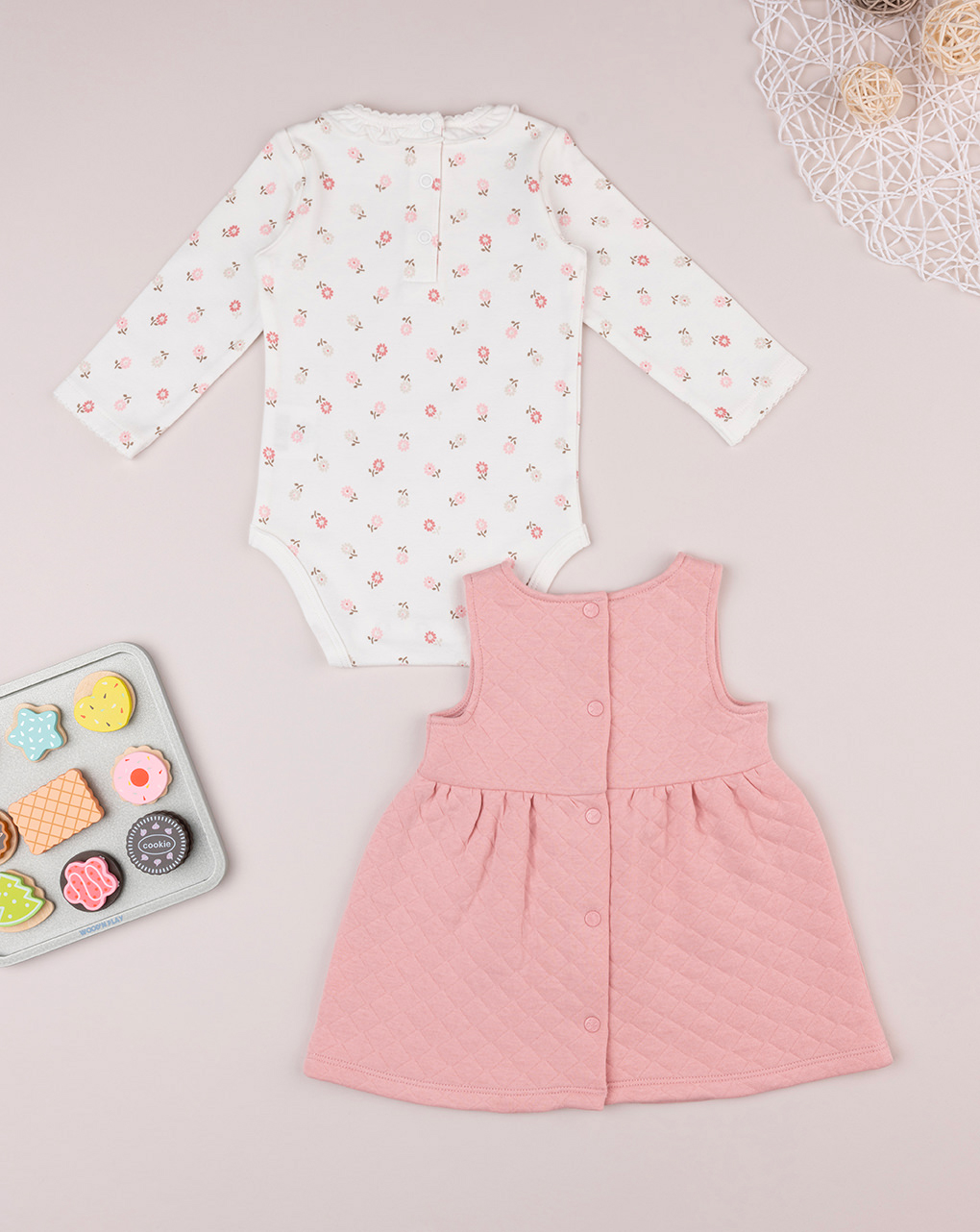 Conjunto de pichi rosa para bebé niña - Prénatal
