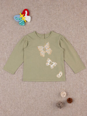 Camiseta bimba verde "farfalle - Prénatal
