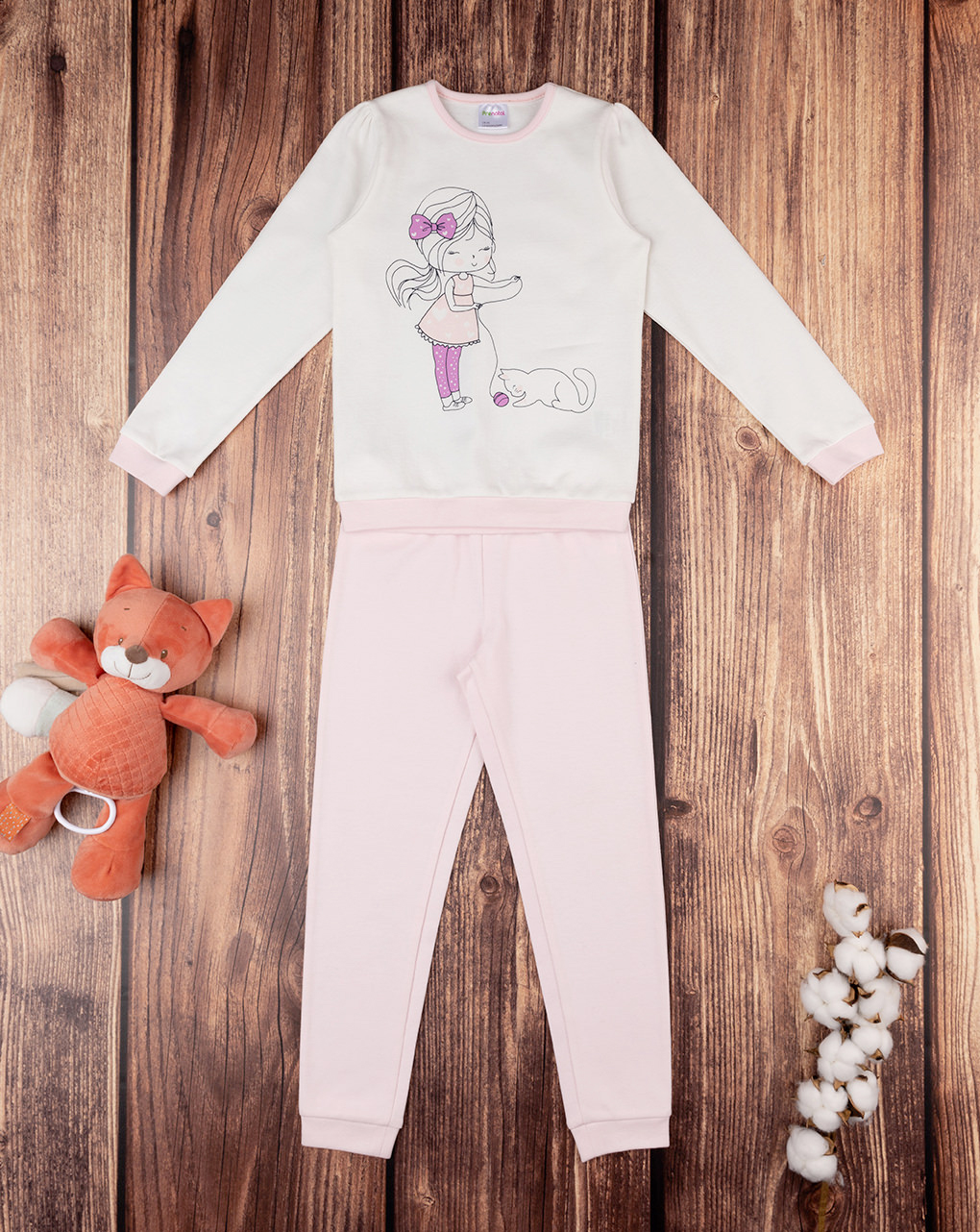 Pijama de dos piezas para niña nata/rosa - Prénatal