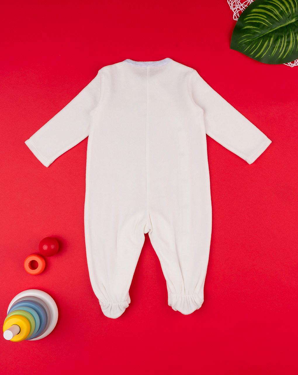 Pijama de chenilla crema para bebé - Prénatal