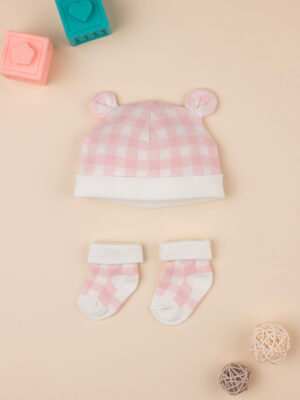 Conjunto de gorro y zapatillas de bebé niña rosa - Prénatal
